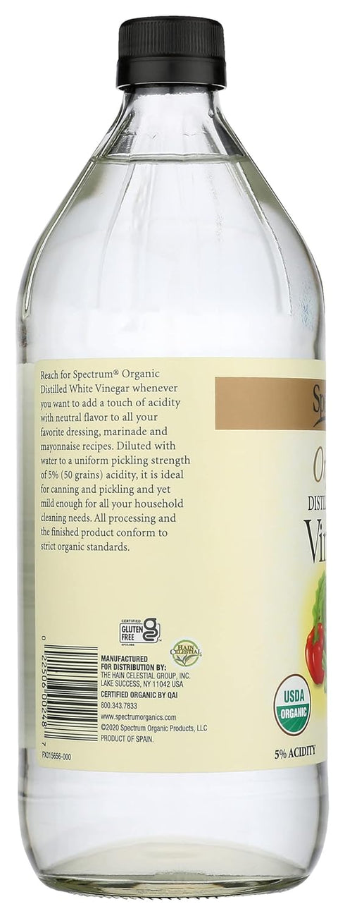32 (Pack 1) Spectrum Naturals Organic Distilled White Vinegar, Non GMO, Ounce