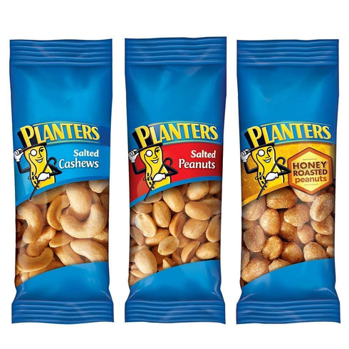 PLANTERS Variety Pack, Salted Cashews, Salted Peanuts & Honey Roasted Peanuts, On-the-Go