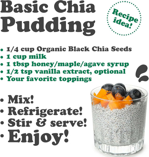 5 Food to Live - Organic Black Chia Seeds, Pounds Non-GMO, Whole, Sproutable, Vegan, Kosher, Keto, Sirtfood, Bulk. Rich