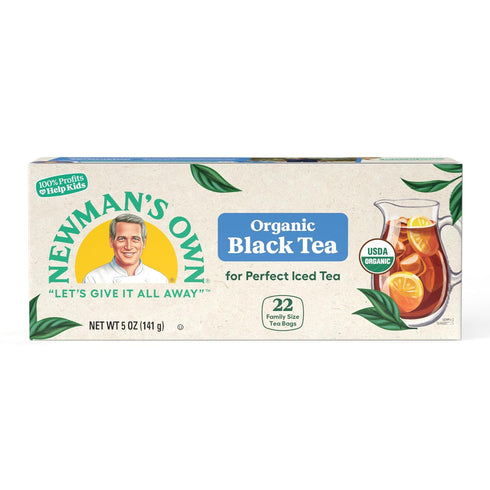 Immunity Wellbeing 22 (Pack 6) Newman's Own Organic Black Tea Boosts and Promotes Overall Strong Robust Unsweetened