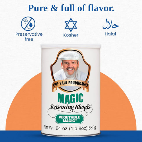 24 oz Magic Seasonings Blends Vegetable Magic Seasoning, No MSG & Preservatives, Kosher, Halal Certified, Perfect