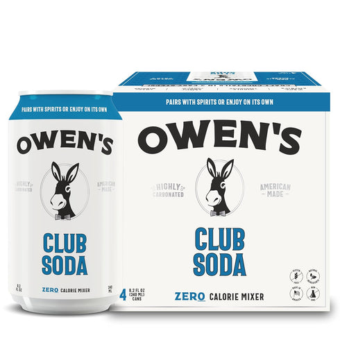 8.2oz (24 pack) Owen's Club Soda, Premium Cocktail Mixer Made with Pure Pacific Sea Salt - Cans