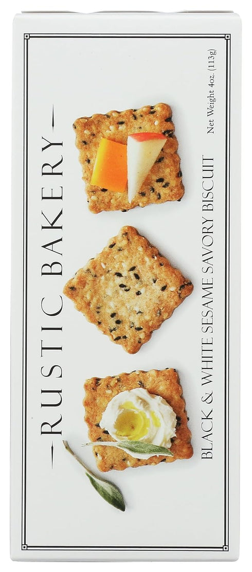 4 Rustic Bakery, Biscuits Savory Black And White Sesame, Ounce