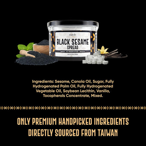 (8.8 oz, Mayde Black Sesame Paste Spread, Premium Ground Black Sesame Jam Black Sesame)