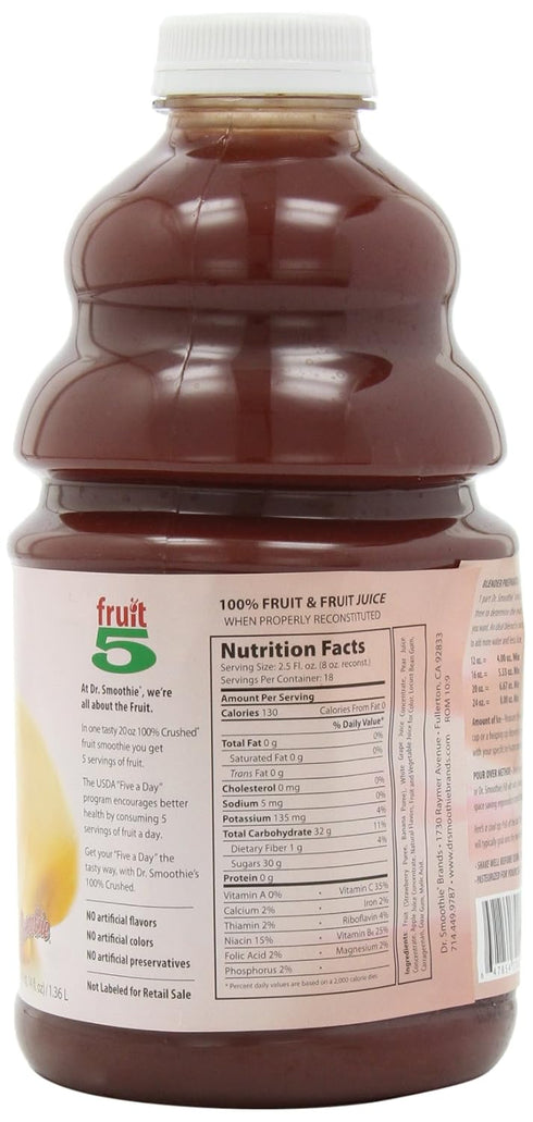 100% 46-Ounce (Pack 2) Dr. Smoothie Crushed Fruit Smoothie, Strawberry Banana, Bottles