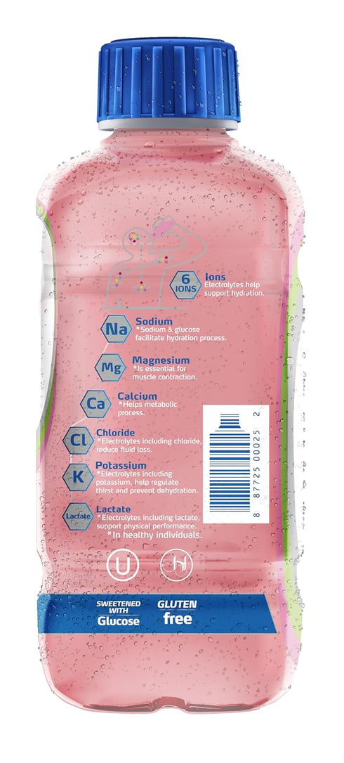 21 Oz (Pack 12) Electrolit, Electrolyte Beverage, Strawberry-Kiwi, Fl bottle