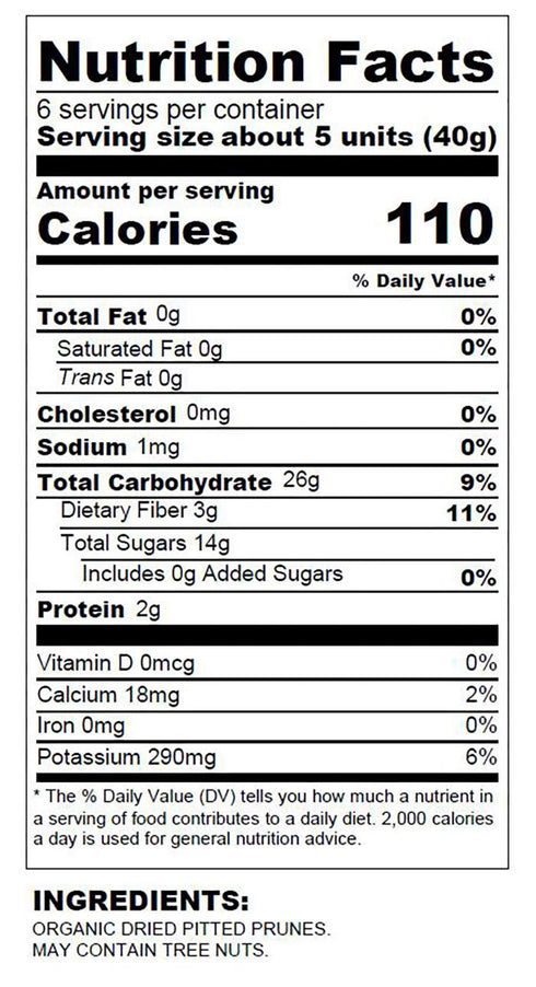 8 pack 7.9 oz Elan Organic Pitted Prunes, Natural Dried Fruit, No Sugar Added, Sulphite-free, Non-GMO, Vegan