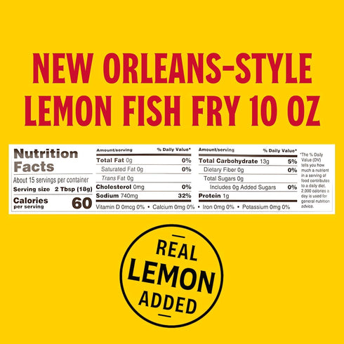 10 oz (Pack 3) Louisiana Fish Fry Products New Orleans Style Lemon Fish Fry