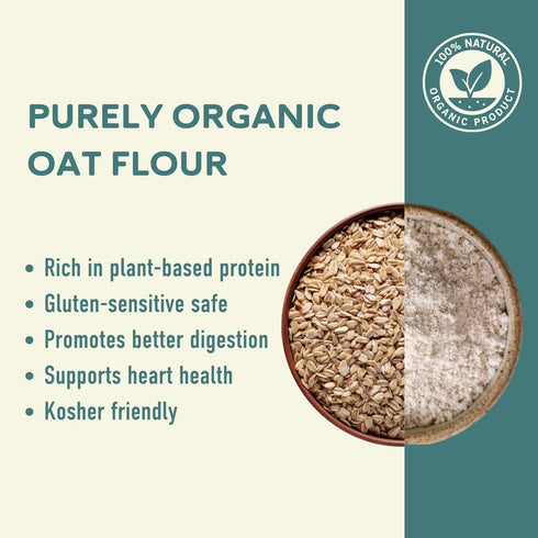 5 lbs Fairhaven Mill Organic Oat Flour - Naturally Gluten-Free - USDA Organic Certified and Whole Grain - Perfect