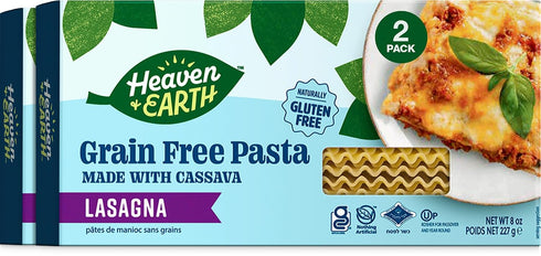 Heaven & Earth Grain Free Pasta, Cassava Lasagna Pasta, 8oz (2 Pack)