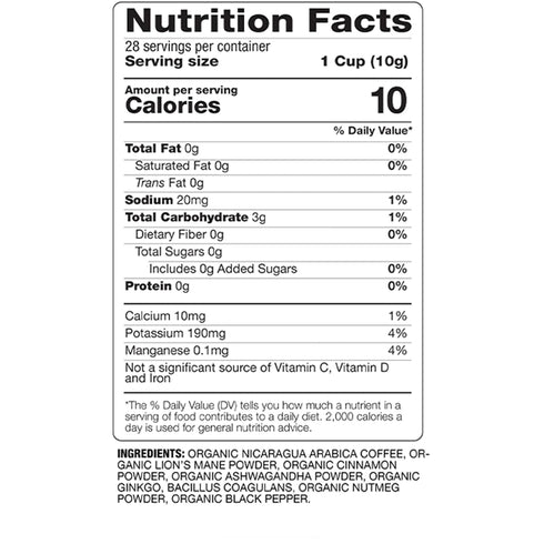 10 oz Focus Coffee with Superfoods - Organic Probiotic Mushroom Ground Bagged Coffee, Supports Healthy Focus