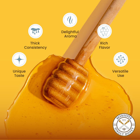 (1lbs Beekeeper Direct Raw Unfiltered Honey - Real Raw Citrus Honey - All Natural Non-GMO Pure Gourmet Honey - Local