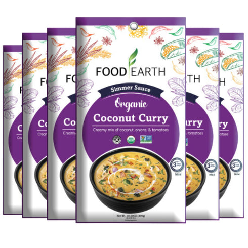 Indian Simmer Sauce Coconut Curry Organic, Vegan, Gluten-Free, GMO-Free Microwavable Cooking Sauce