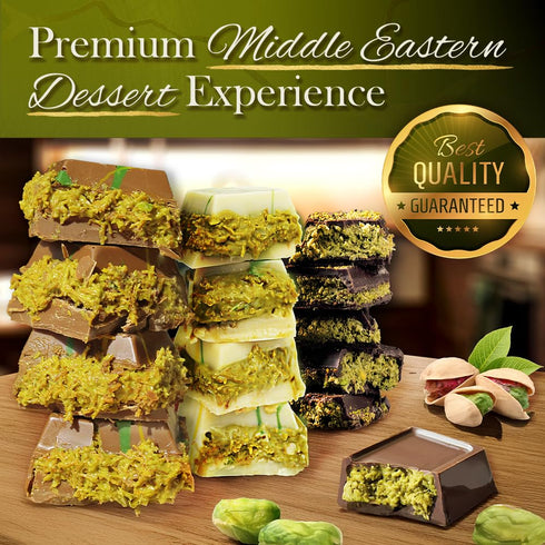 Pack 7 pack, 3 2 2 Dubai Chocolate Variety Milky, Dark & White Chocolate + Dubai Wafers + Mini Bars Elegant Gift Box