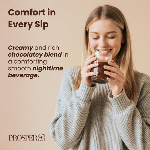 Prosper 14 30 Magnesium Hot Cocoa - Melatonin & Sugar Free Cocoa - Sleep Aid with Adaptogens - Superfoods, Non Dairy