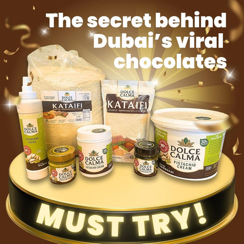 200g (7oz) Dolce Calma Turkish Pistachio Cream Spread Smooth & Rich, Glass Jar, for Dubai Chocolate, Stuffed Cookies