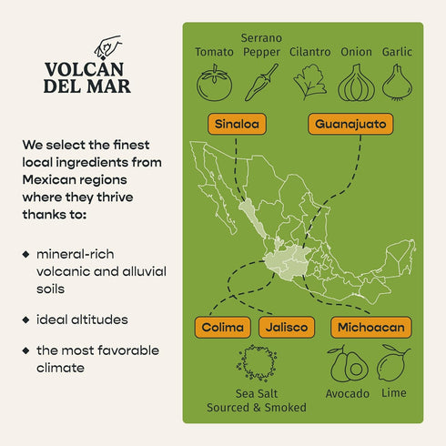 VOLCAN DEL MAR 100% 3.5 oz Mesquite Smoked Sea Salt Blend Unrefined Gourmet Sea Salt Flakes from Mexico Natural