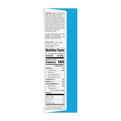 1.1 oz 15 Count (Pack 2) Sunbelt Bakery Chewy Chocolate Chip Granola Bars, Bars
