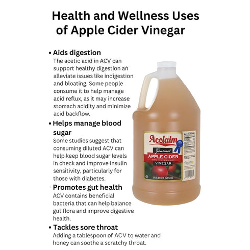 Acclaim 1 (128 oz), Gourmet Apple Cider Vinegar, Gallon fl Health and Wellness Support