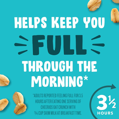 18.2 oz (Pack 4) Cheerios Oat Crunch Almond Breakfast Cereal, Made with Whole Grain, Large Size