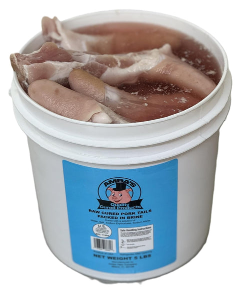 Generic Packed 5lb Cured Pork Tails In Brine, Pail, Ideal for Jamaican Stew Peas With Pig Tails Recipe and Other
