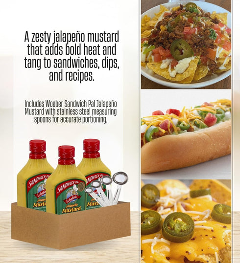 GROVE 3x 16 OZ. Set Set (4 Jalapeno Mustard Mustard Sndwch Pal Jalapeno, Bundle with Stainless Steel Silver Measuring