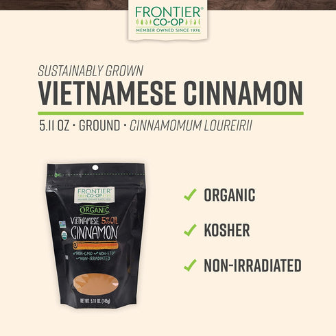 Frontier Co-op Organic Ground Vietnamese Cinnamon, 5.11oz