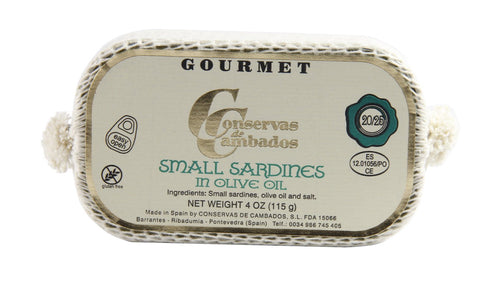 Delicioso Conservas de Cambados Tiny Sardines in Olive Oil from Galicia (4 oz/111g
