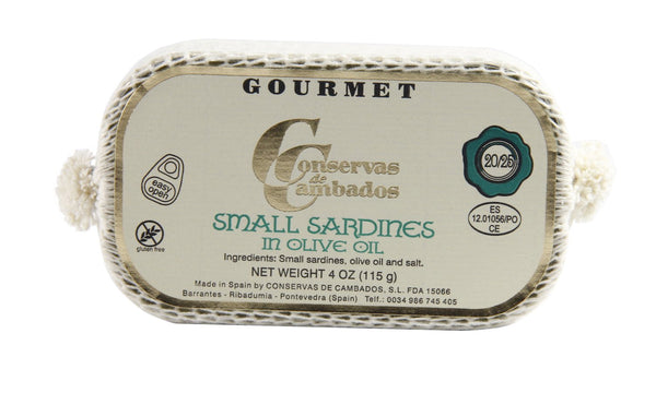 Delicioso Conservas de Cambados Tiny Sardines in Olive Oil from Galicia (4 oz/111g