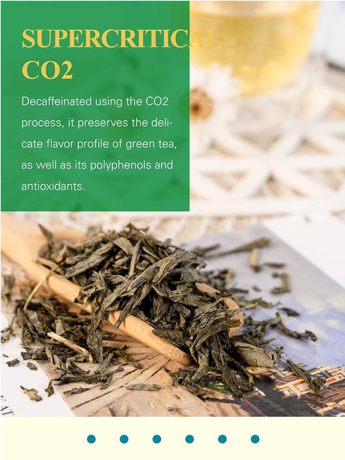 16 GLDNT Organic Decaf Green Tea, Organic Decaffeinated Green Tea Loose leaf, Delicate & Smooth Flavor, Hot & Iced Tea