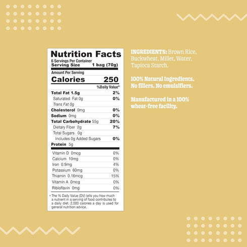 SAMABILA (Pack 6) 100% Multigrain Ramen of - Air Dried - Gluten Free - Vegan - Natural Ingredients