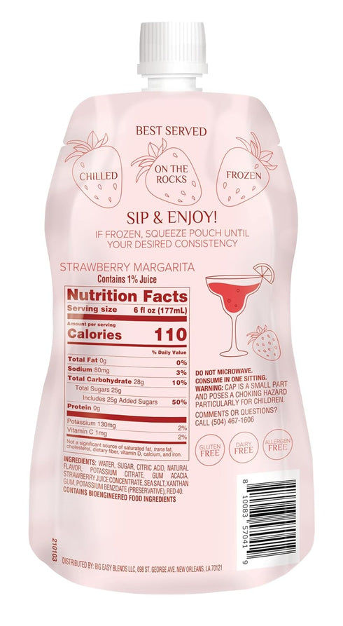 WITHOUT READY TO DRINK MOCKTAIL Frozen WITHOUT Ready To Drink Strawberry Margarita Mocktail, Zero Proof, Non-Alcoholic