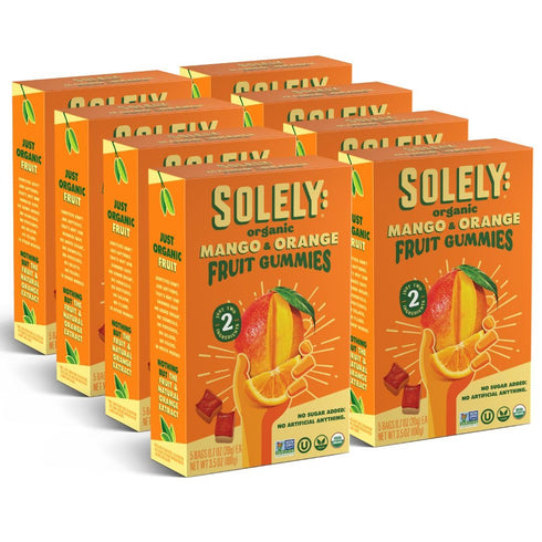SOLELY - Organic Mango & Orange Whole Fruit Gummies (Pack of 8