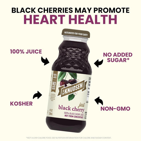8 oz (12 Pack) R.W. Knudsen Just Black Cherry Juice, fl
