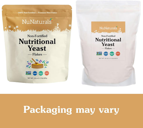 Nunaturals Non-Fortified Nutritional Yeast Flakes, Vegan, Vegetarian, 24 oz