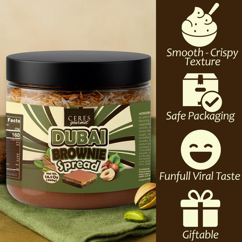 14.1 oz Dubai Chocolate Pistachio Brownie Cake | Rich, Moist Dessert with Premium Pistachios | Handmade Luxury Gift