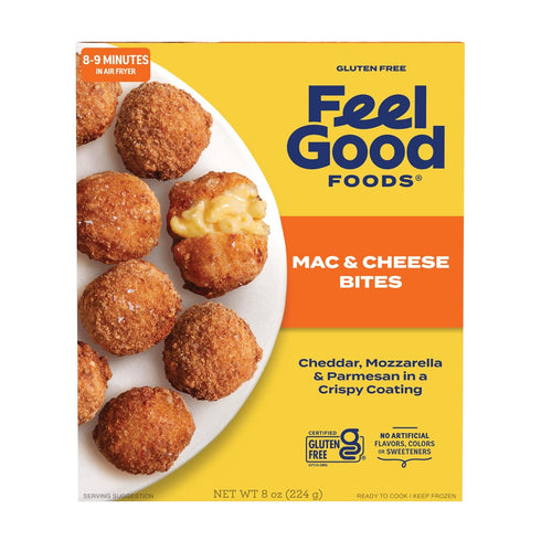 Feel Good Foods Three Cheese Mac & Cheese Bites Gluten-Free Vegetarian Frozen