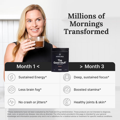 30 The Good Stuff | Mocha Coffee Booster | Healthy Coffee Creamer for Focus & Energy | Keto, Non-Dairy Creamer Powder