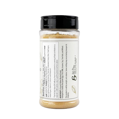 (7.2 Olive & Vine Yellow Mustard Ground, Tangy Flavor, For Sauces & Dressings, Rich Tradition, Authentic Taste