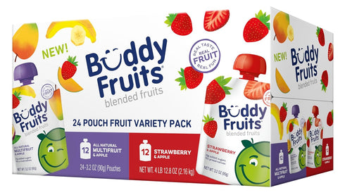 Buddy Fruits Pure Blended Fruit Snack To Go Variety Pack, Multifruit &