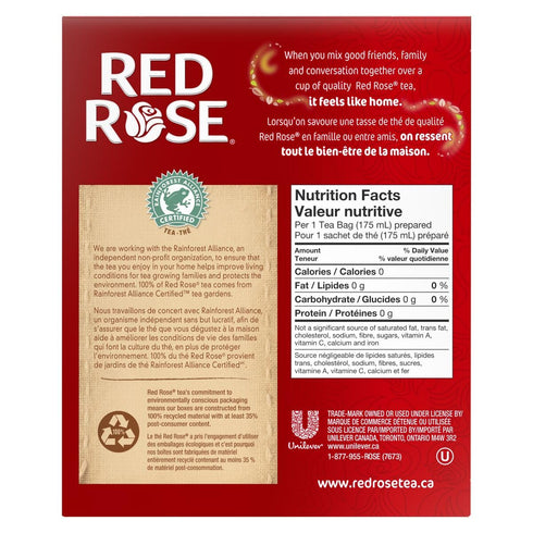 Red Rose 72ct, Orange Pekoe Tea Bags (Imported from Canada)