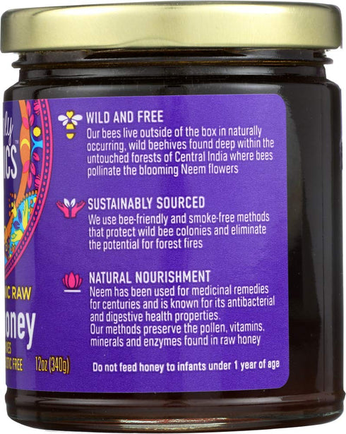 100% (Pack 3, 12 oz) Heavenly Organics Raw Neem Honey, Organic | Wild Forest Honey from Neem Blossoms | Unheated