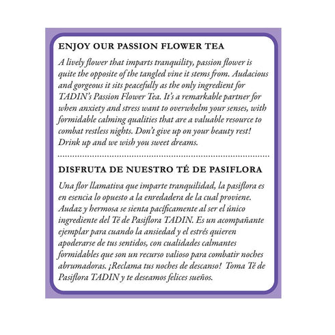 3 PACK Tadin Tea, Pasiflora - Passion Flower Tea, 72 Tea Bags, Relax Mind Muscle