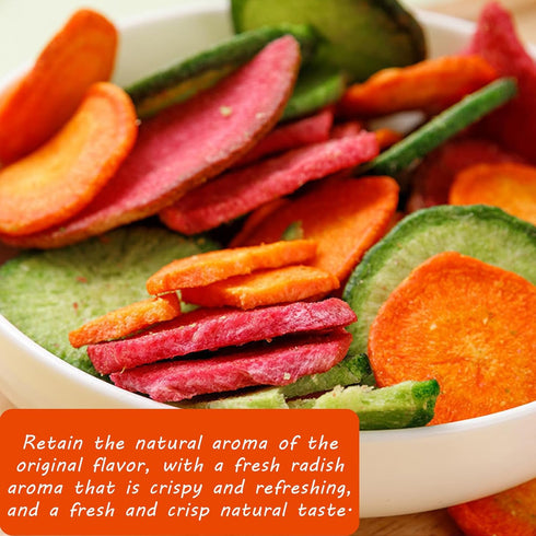 laweny 6.70oz snacks190g Dry radish slices freeze-dried three-color radish slices fruit and vegetable crisp slices