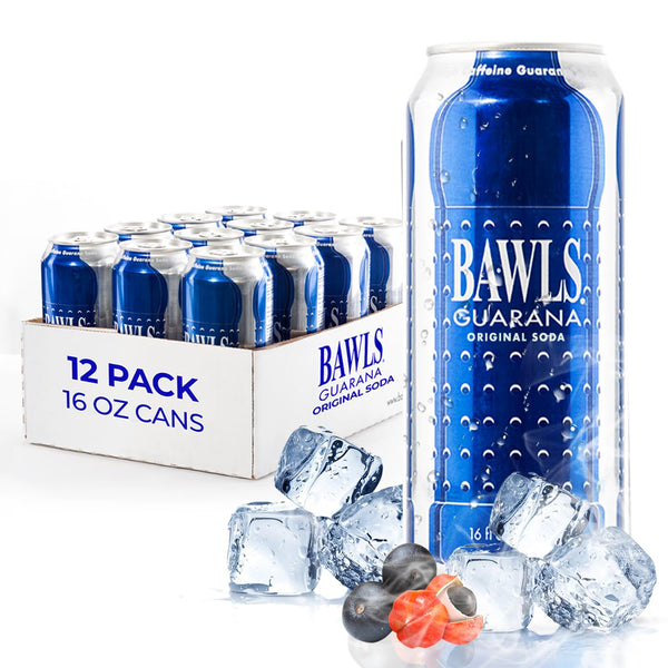 Bawls Guarana Original, Guarana Fueled Soda for Energy, High Energy Caffeinated Drink -