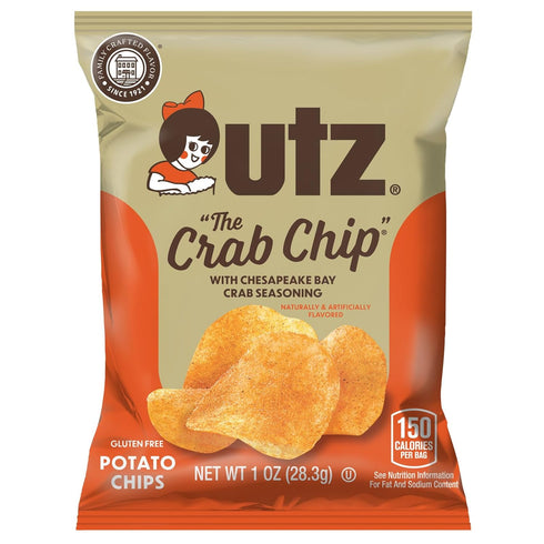 1 oz. 42 Count, Utz Crab Chips Bags, Crispy Fresh Potato Chips, Perfect for Vending Machines, Individual Snacks to Go