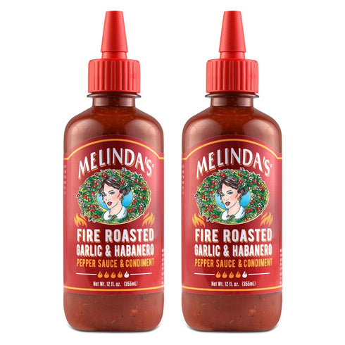 Melindas Fire Roasted Garlic & Habanero Hot Sauce - Made with Slow