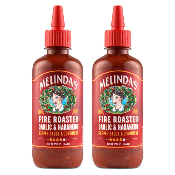 Melindas Fire Roasted Garlic & Habanero Hot Sauce - Made with Slow