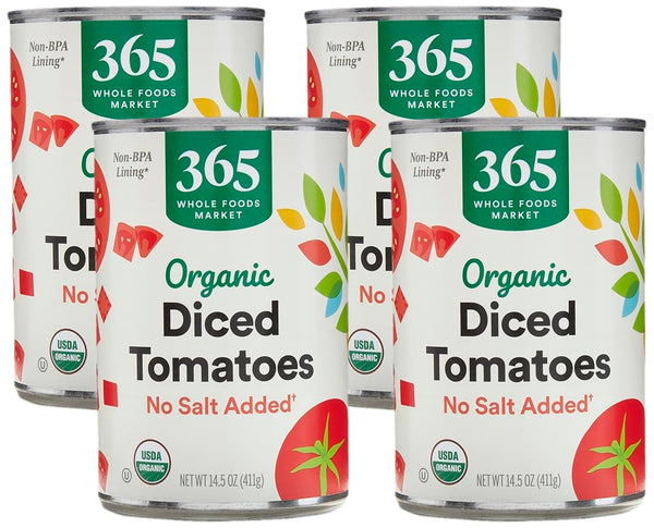 365 by Whole Foods Market, Organic Diced Tomatoes No Salt Added, 14.5