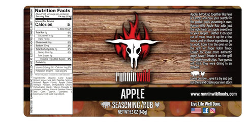 Gourmet Apple Rub | Premium Apple Spice Seasoning for Chicken, Turkey, Pork, Beef | Runnin’ Wild Foods, 5.3 oz